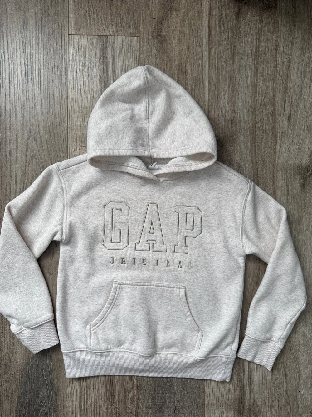 GAP Kids Cream/Light Beige Hoodie & Wide Leg Sweatpants 2 Peace Set Size 10/12